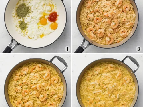 Delicious Garlic Butter Shrimp Rice Bowls with green onions