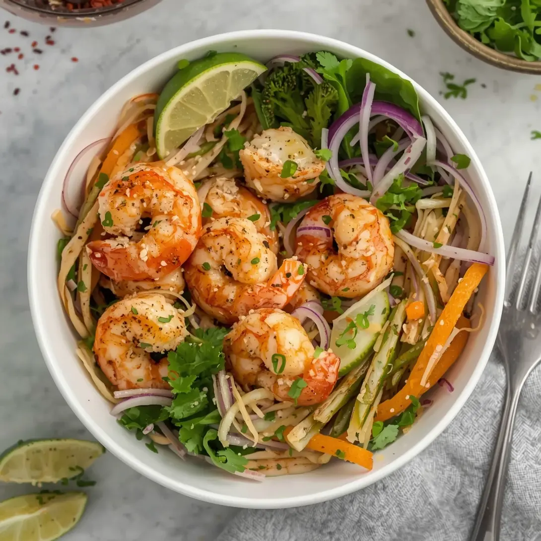 Delicious Garlic Butter Shrimp Rice Bowls with green onions
