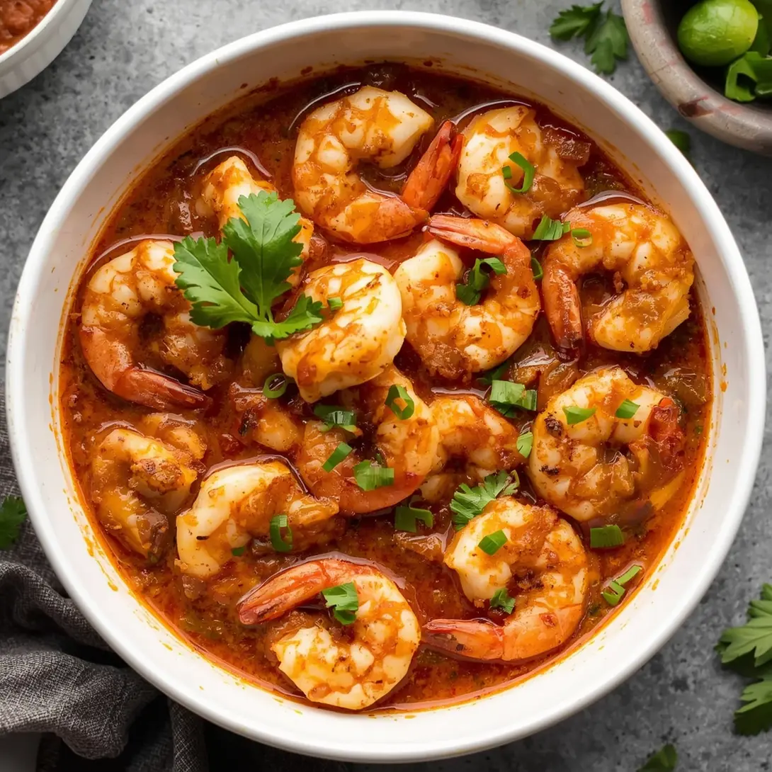 Delicious grilled Cajun shrimp served alongside fresh corn on the cob.