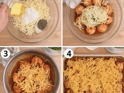 Plate of baked jalapeño shrimp poppers served as an appetizer.