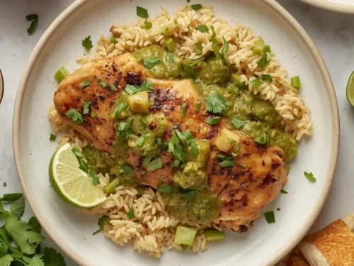 A serving of flavorful Low-Carb Salsa Verde Chicken in a bowl
