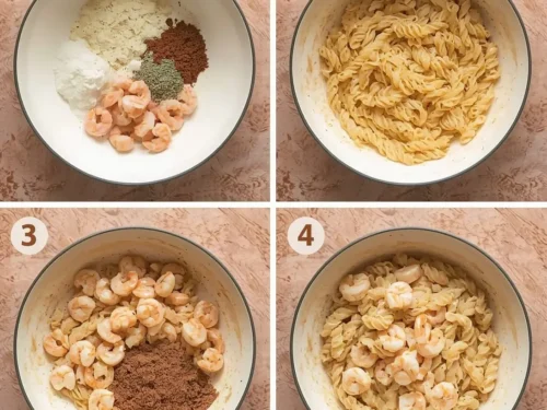 A serving of marry me shrimp pasta on a white plate, garnished with fresh herbs.