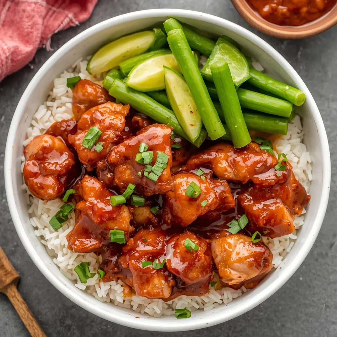 Plate of skinny BBQ chicken with zoodles