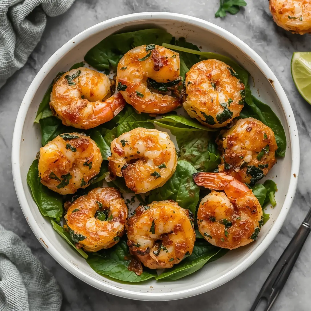 Platter of spinach and shrimp stuffed mushrooms, ready to serve