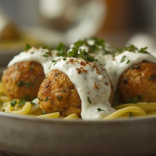 Greek Chicken Meatballs with Tzatziki Sauce