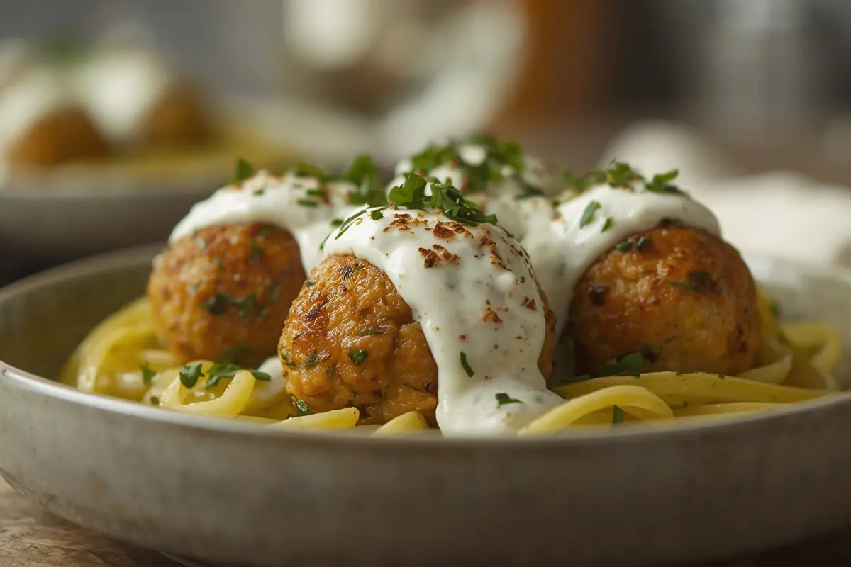 Greek Chicken Meatballs with Tzatziki Sauce