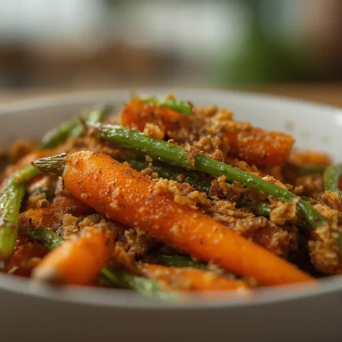 Crispy Roasted Carrots and Green Beans