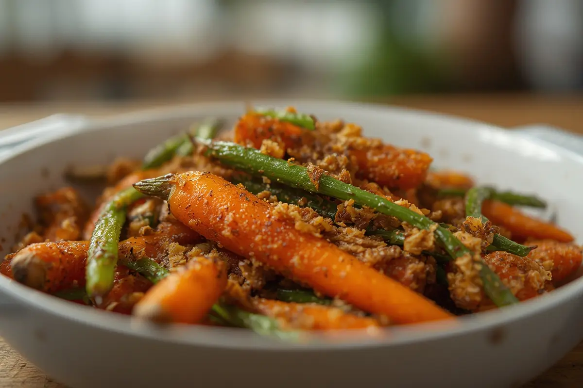 Crispy Roasted Carrots and Green Beans