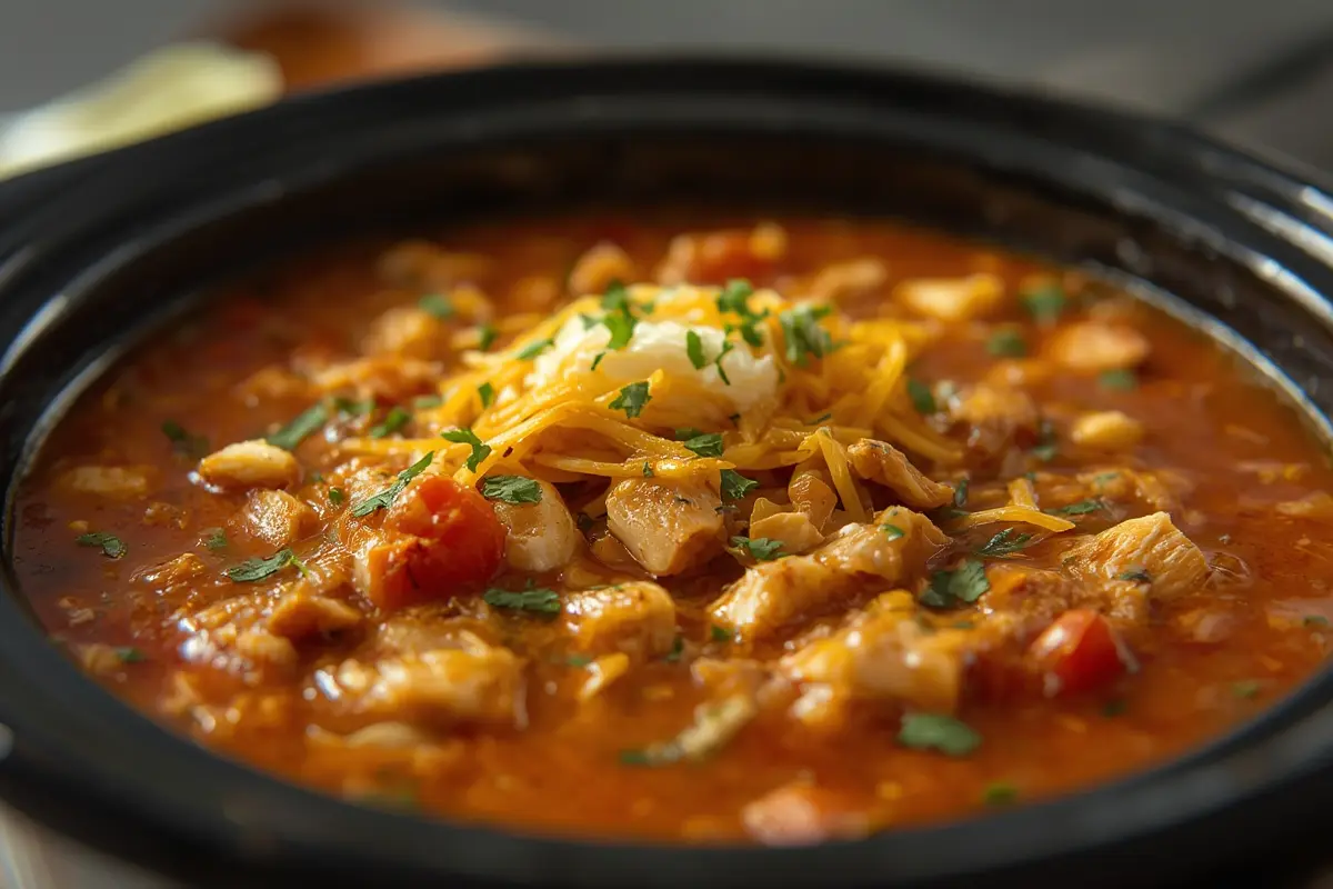 Hearty Crockpot Chicken Tortilla Soup