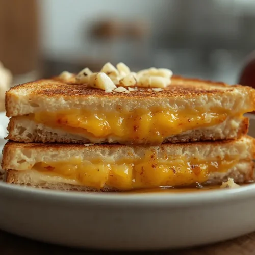 Grilled Cheese with Honey Peaches and White Cheddar