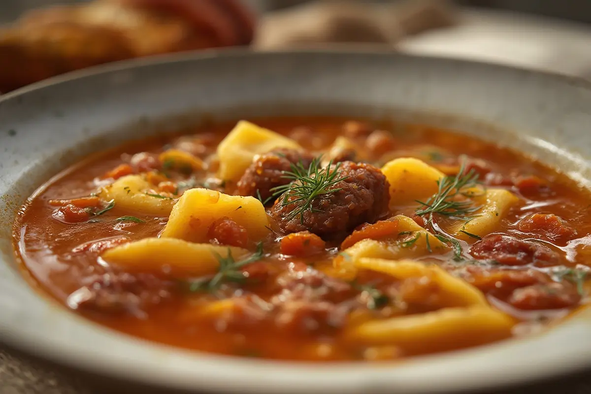 Autumn Tortellini Soup with Sausage