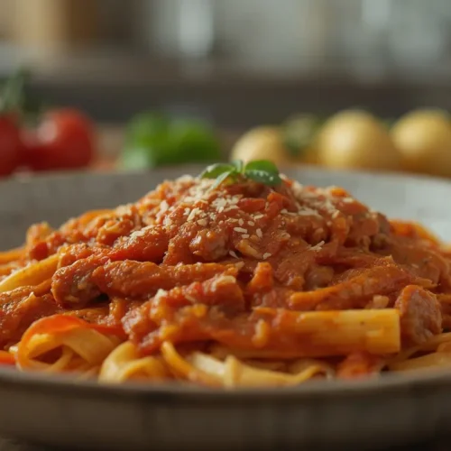 Sweet Pepper Sausage Pasta