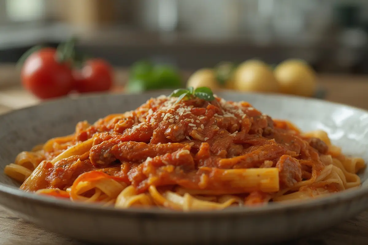 Sweet Pepper Sausage Pasta
