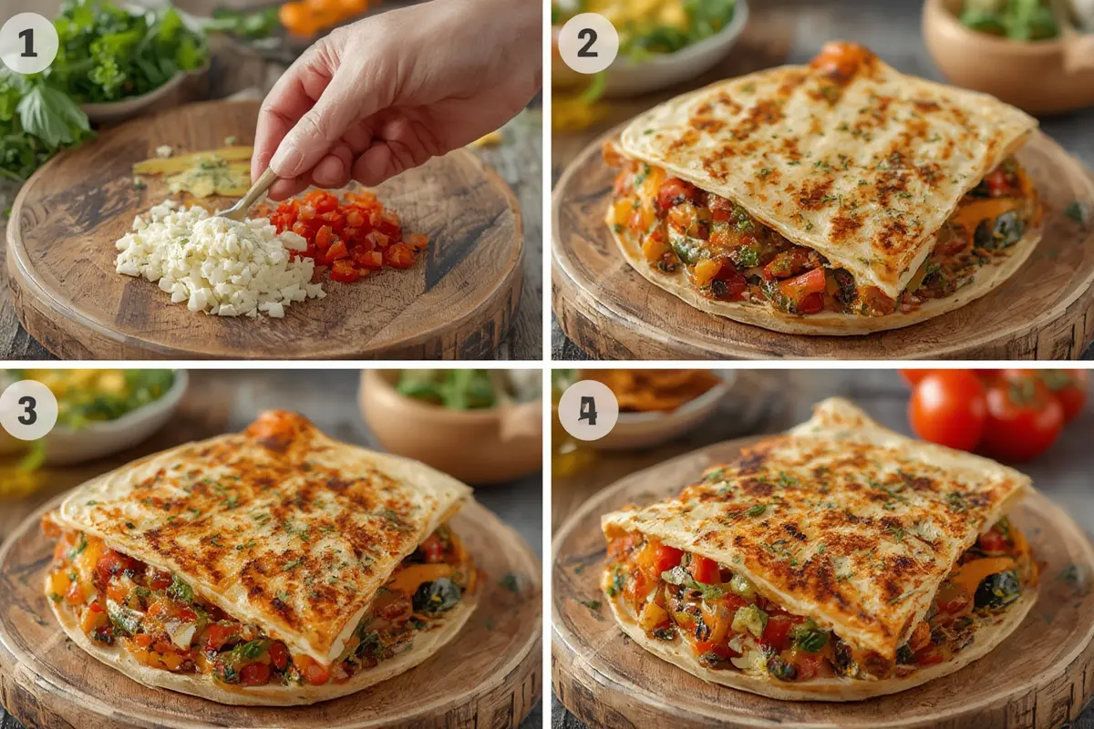 Grilled Mediterranean Veggie Quesadillas Step by Step