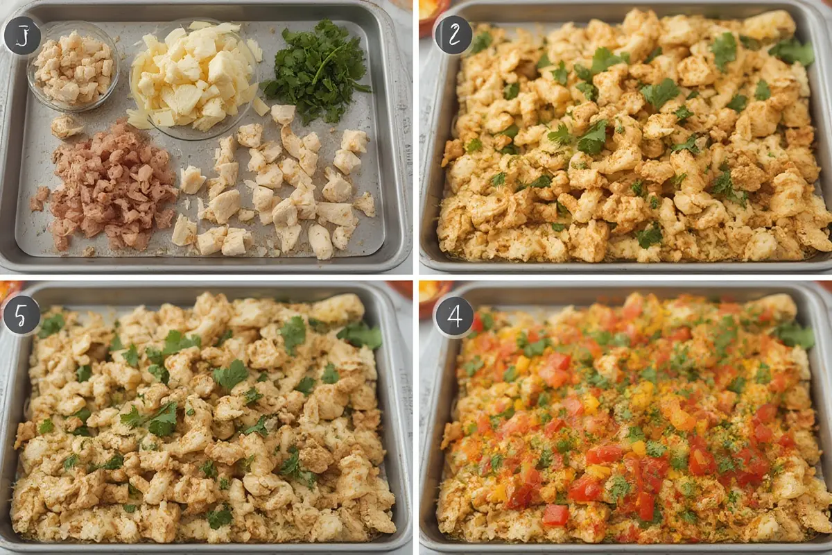 Sheet Pan Chicken Pitas Preparation