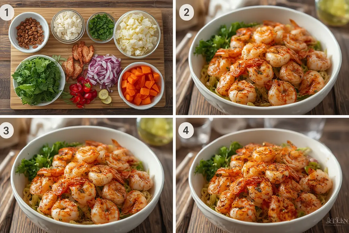 Grilled shrimp on skewers