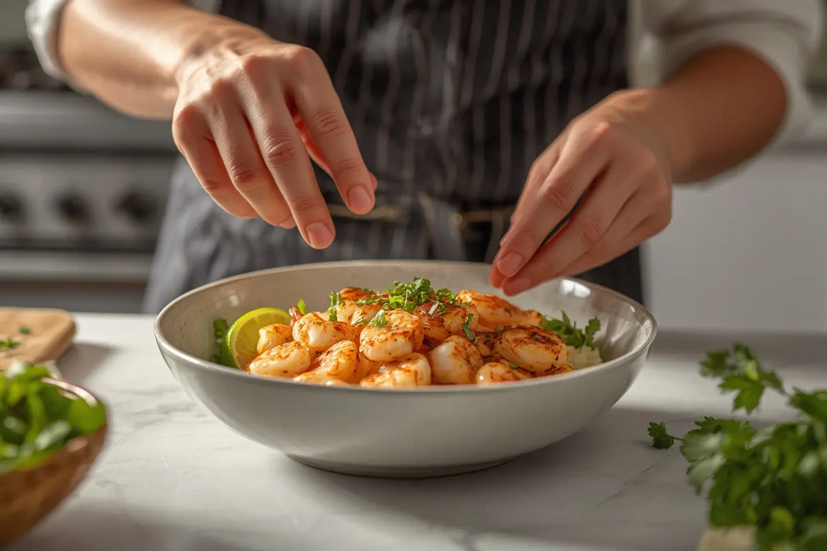 Close-up of perfectly cooked shrimp