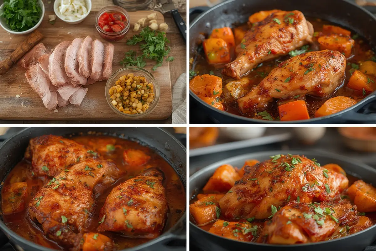 Step by step cooking process