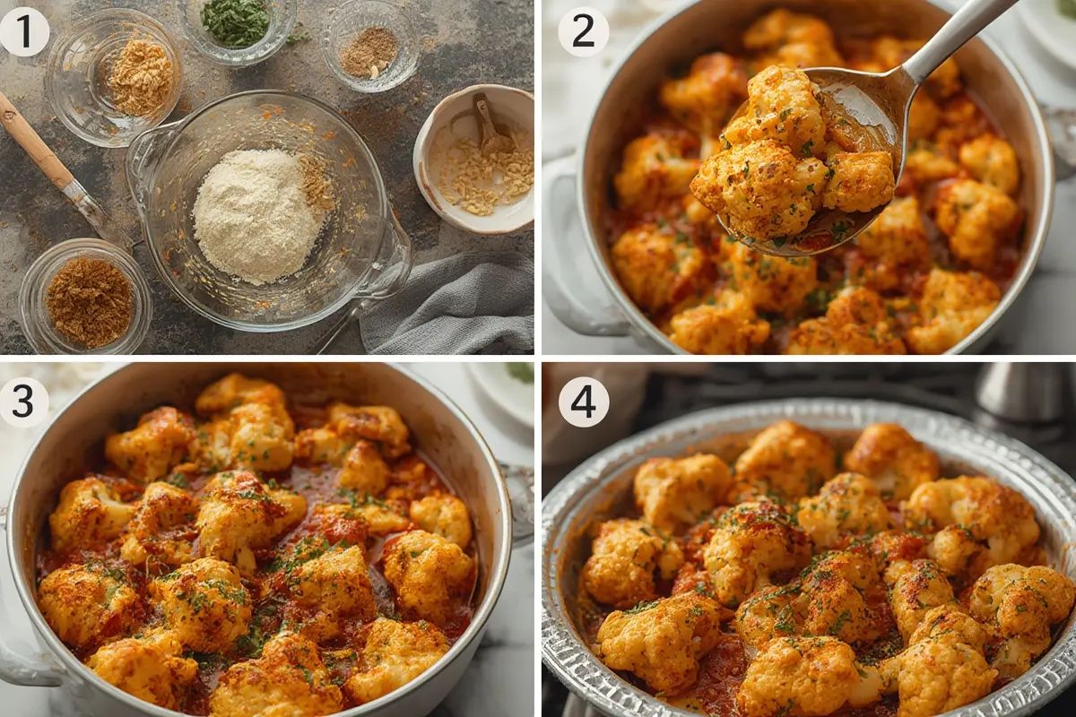 Sweet and spicy baked cauliflower preparation