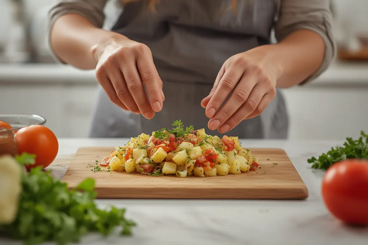 Turkish Potato Salad close-up