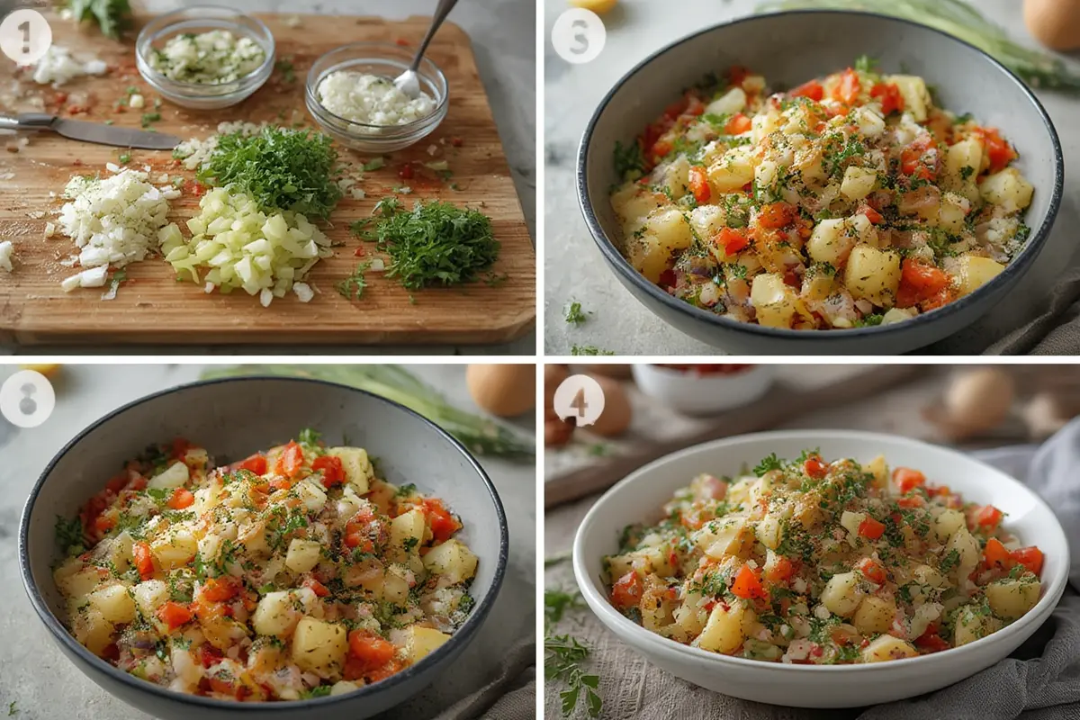 Turkish Potato Salad preparation