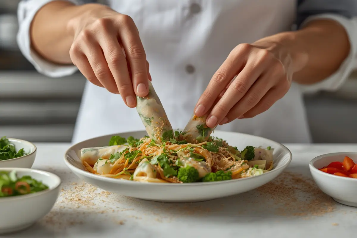 Spring Roll Salad With Spicy Ginger