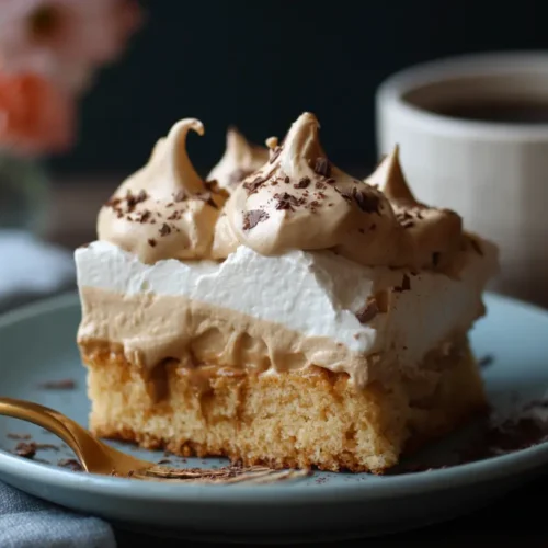 A delectable Cookie Butter Tres Leches Cake, soaked and rich
