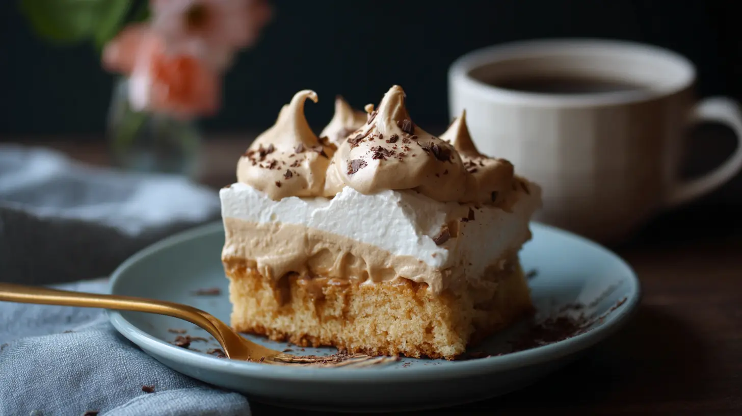 A delectable Cookie Butter Tres Leches Cake, soaked and rich