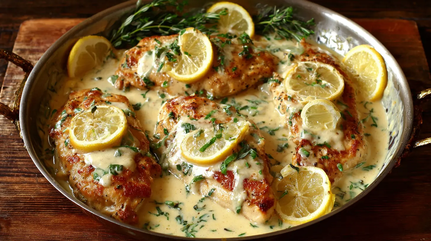 A serving of flavorful Lemon Chicken Romano on a plate.