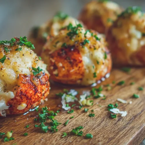 A serving of rich lobster & crab butter bombs, perfect for seafood lovers.