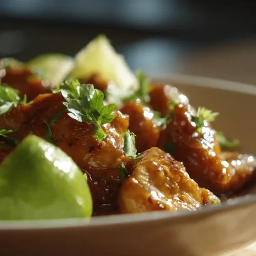A platter of tangy honey lime chicken, perfectly glazed and cooked