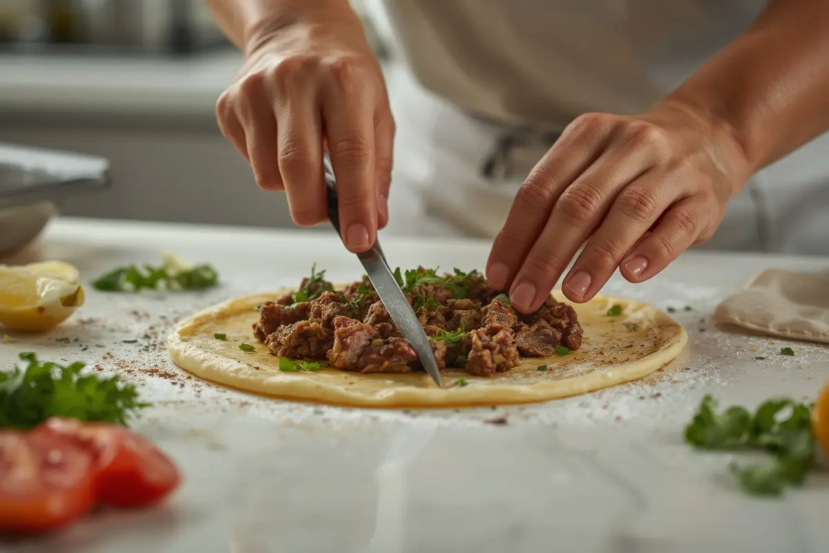 Turkish Gozleme close-up
