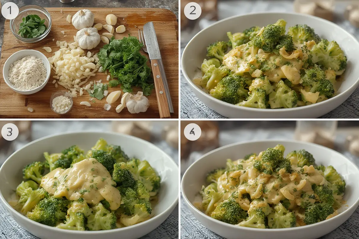 Finished broccoli with garlic sauce
