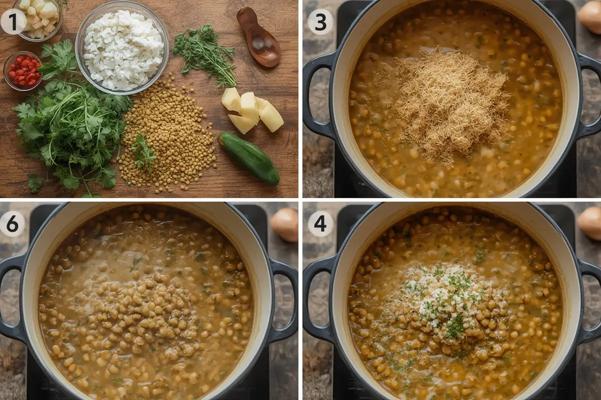 Split pea soup preparation