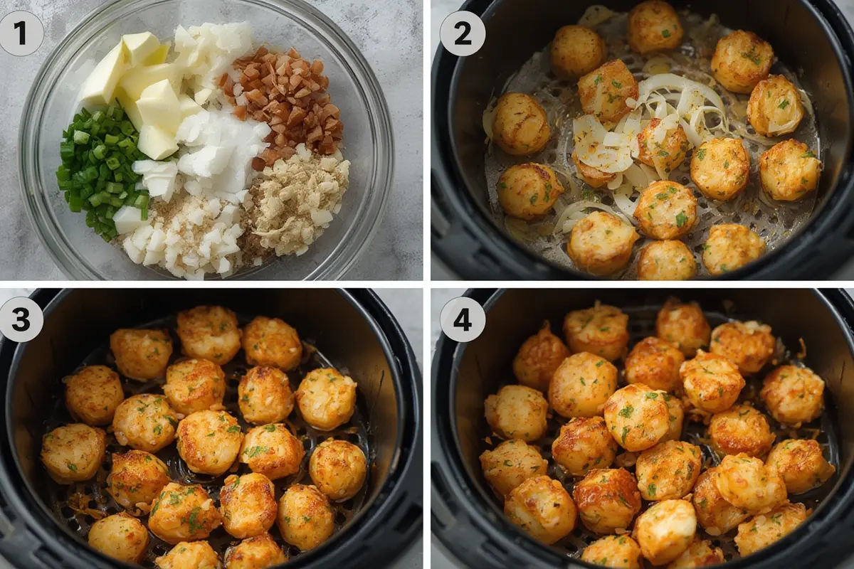 Air fryer mini onions preparation