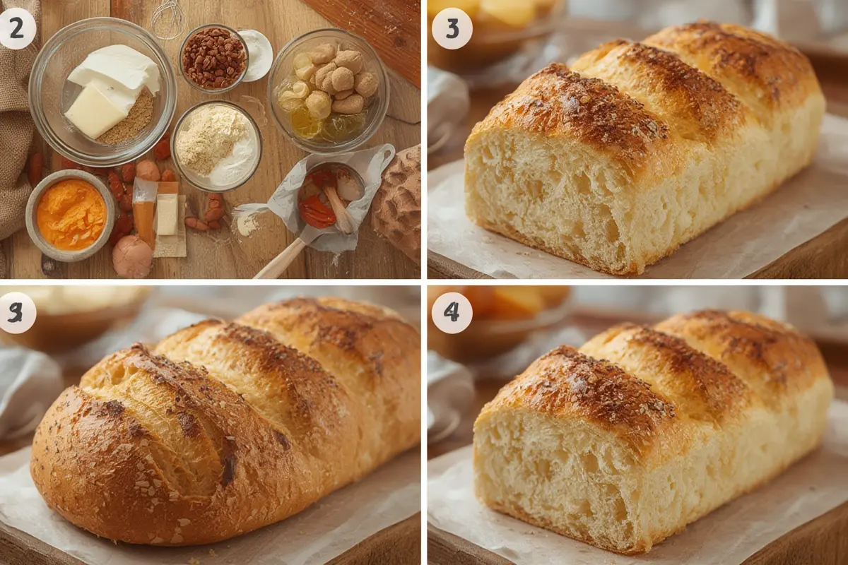 Homemade french bread preparation steps