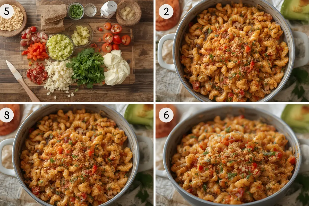 Mexican Macaroni Salad Steps