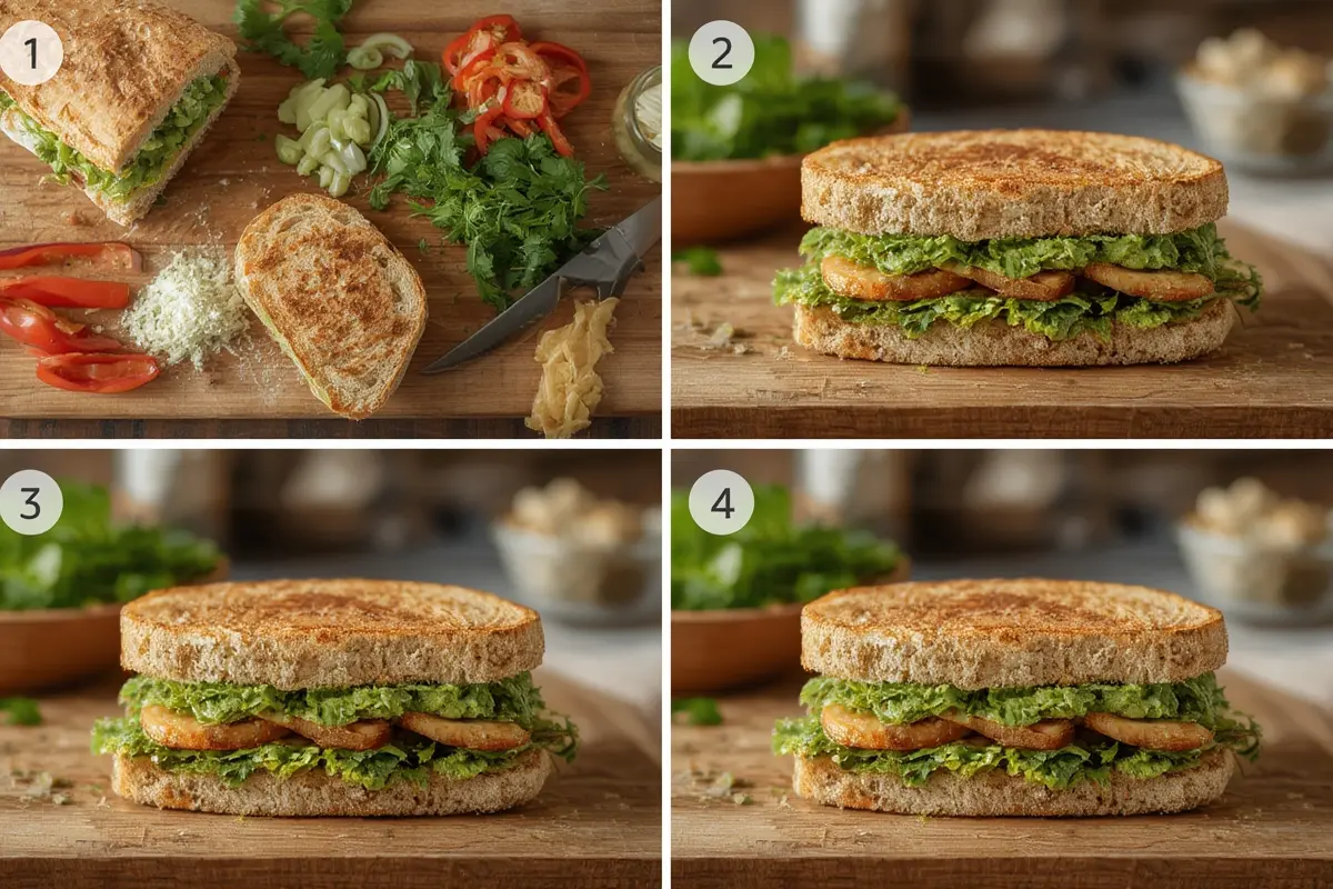 Green Goddess Sandwich Assembly