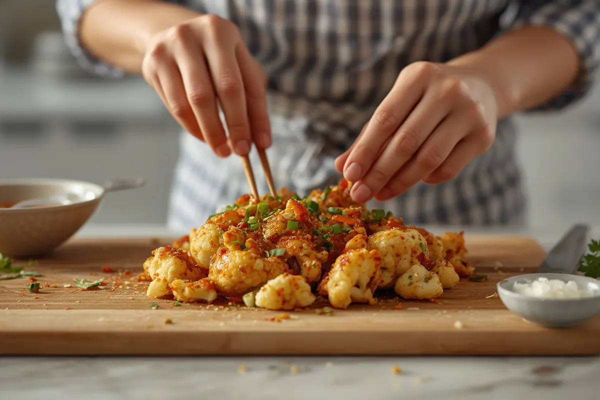 Sticky Sesame Cauliflower Final Result