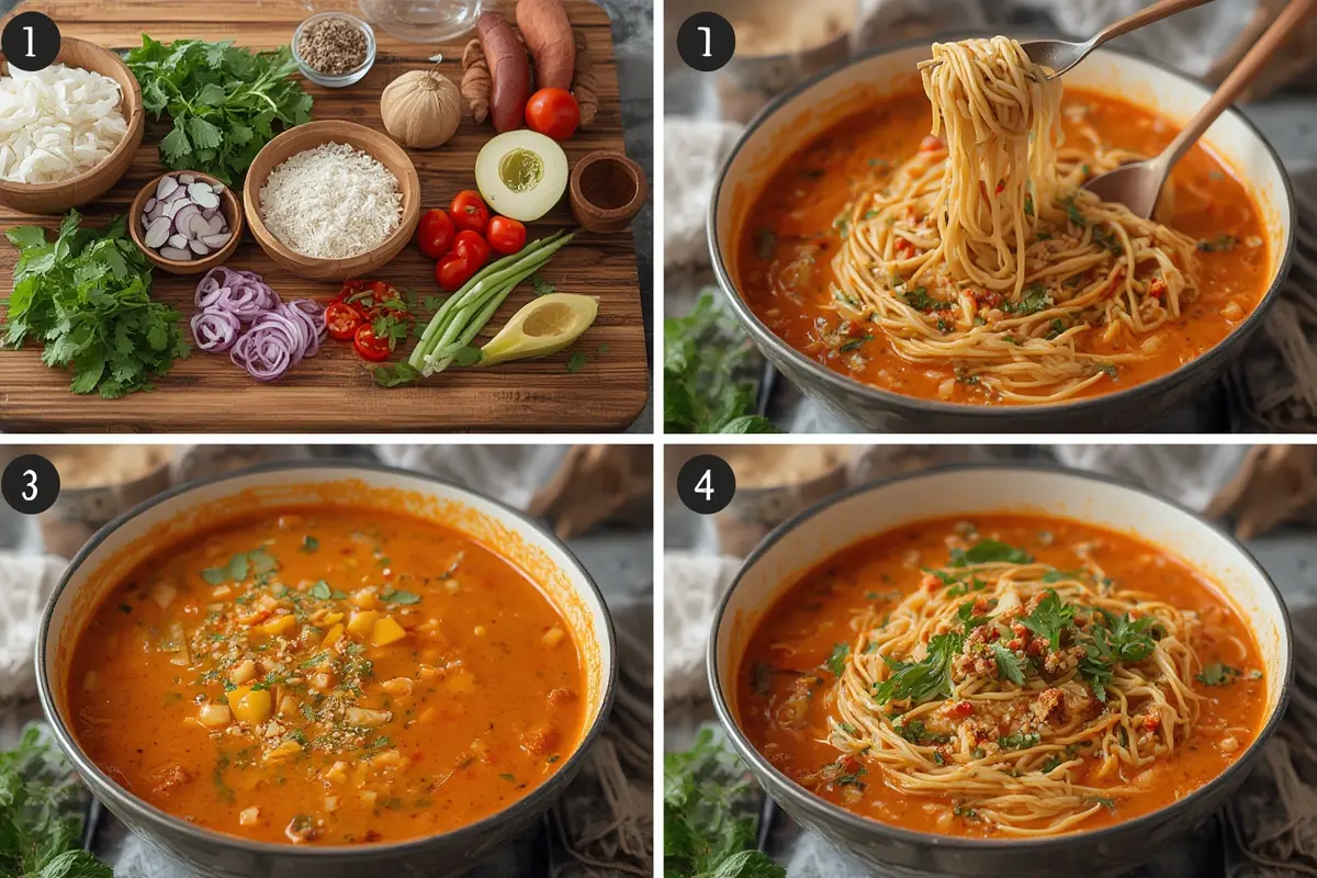 Thai Red Curry Noodle Soup Instructions