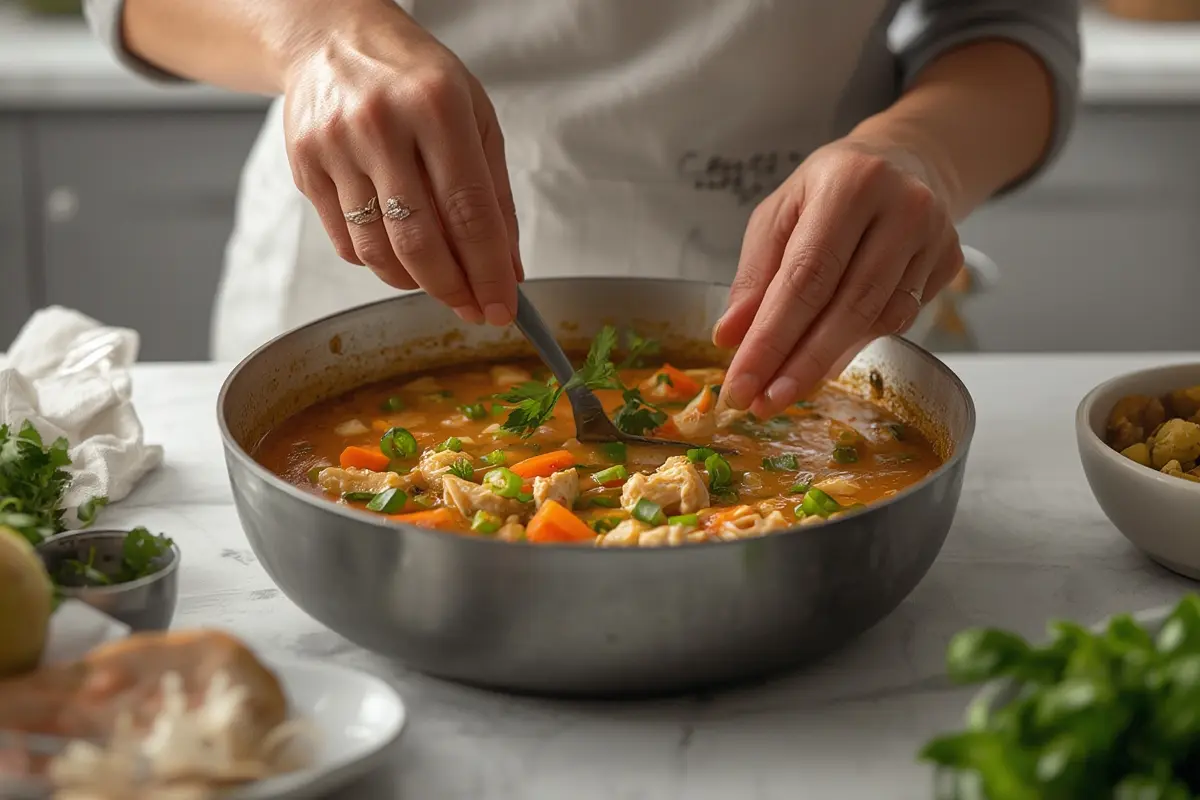 Chicken Poblano Soup serving