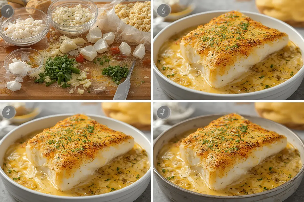 Baked cod with garlic butter