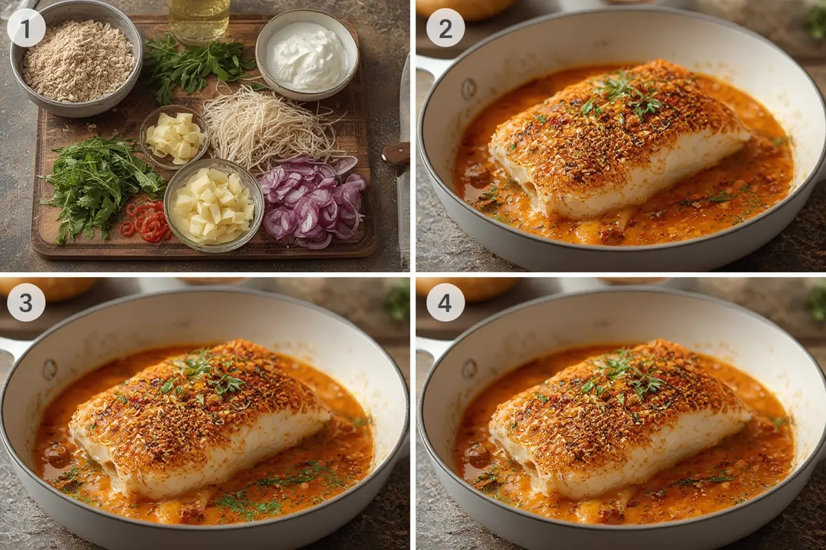 Mediterranean Baked Cod preparation