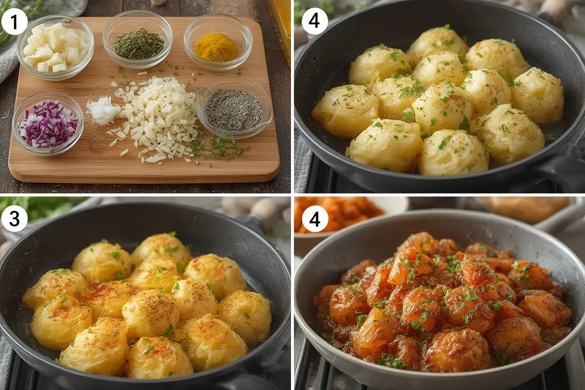 Smashed Potatoes Ready for Roasting