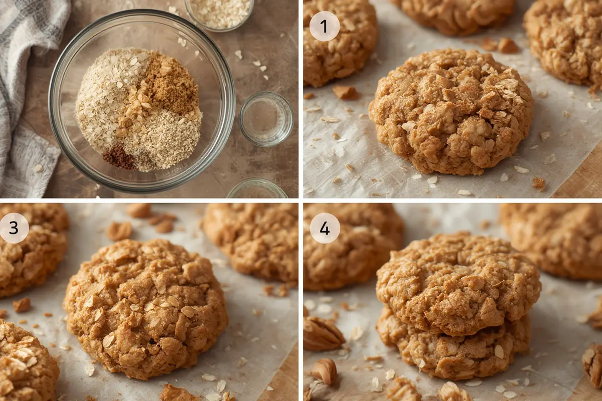 Crispy oatmeal cookies preparation