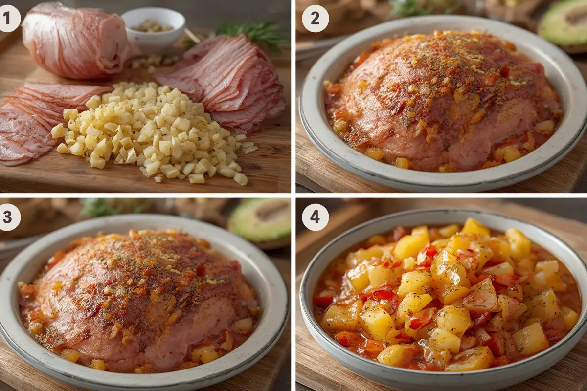 Hawaiian Ham and Pineapple Preparation