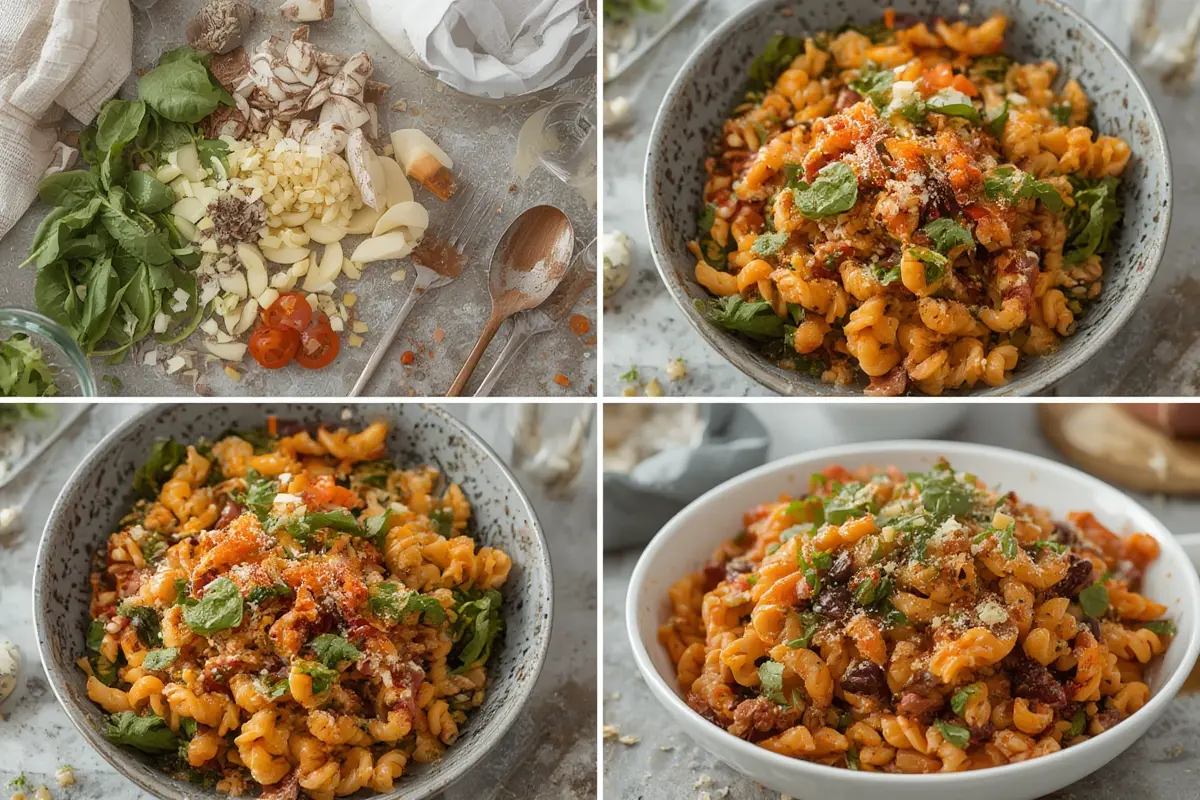 Mandarin Pasta Spinach Salad Instructions