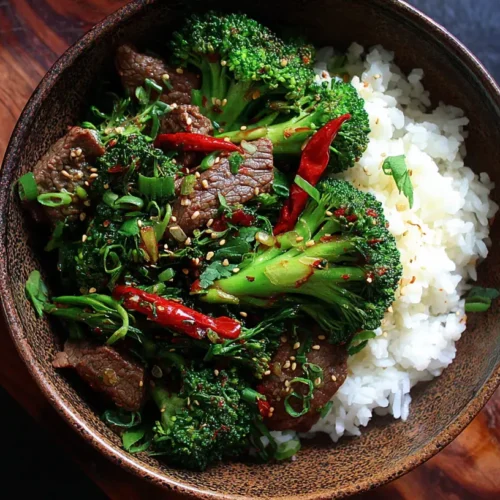 A vibrant dish of Chinese beef and broccoli, stir-fried to perfection.