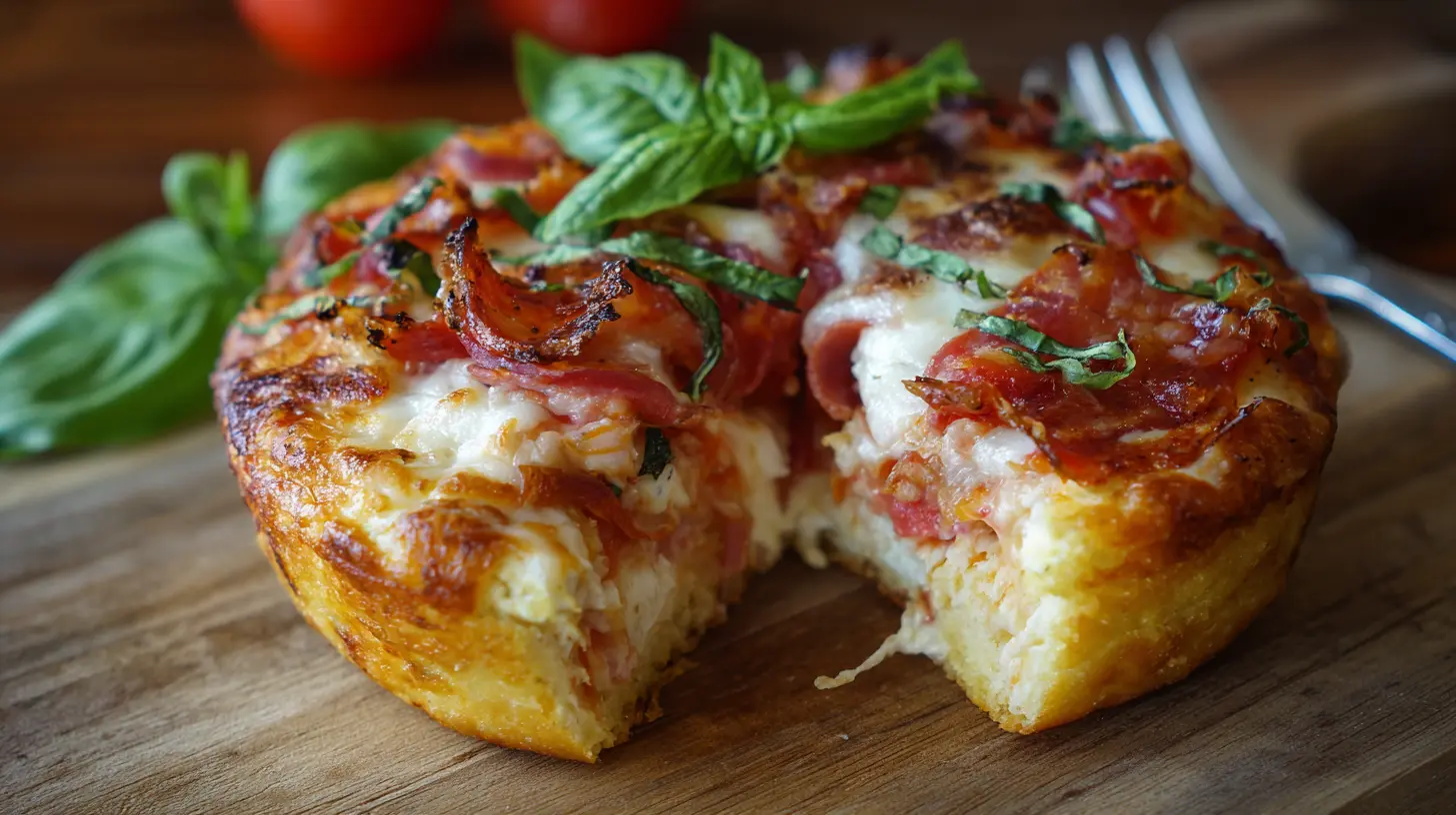 A delicious cottage cheese pizza bowl for a healthy meal.