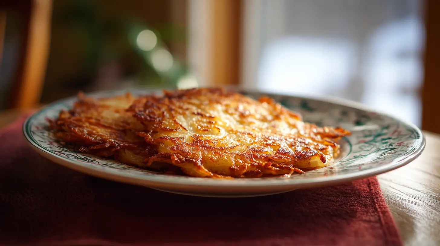 A serving of perfectly cooked crispy hash browns with a golden-brown crust